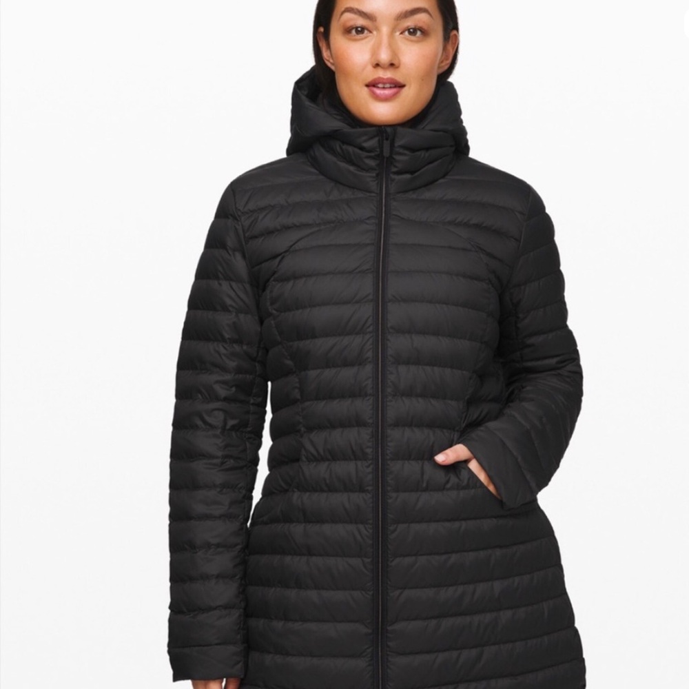 LULULEMON PACK IT DOWN LONG JACKET SIZE 2 BLACK